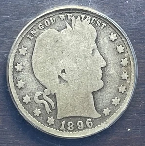 1896-S Barber Quarter - ANACS G-4; Nice Key Date 25C! - Picture 1 of 4
