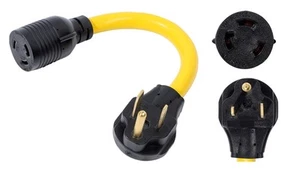 NEMA 6-50P to L6-30R 240V 30 Amp 3 Prong Male Plug to Twist Lock 3 Prong Fema... - Picture 1 of 2
