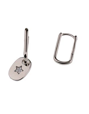 Pendientes Star Huggie Platino Diseño Moderno Foto 1 de 4