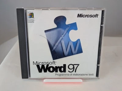 MICROSOFT WORD 97 ITALIANO VERSIONE CD VINTAGE SOFTWARE ELABORATORE DI TESTI - Immagine 1 di 2