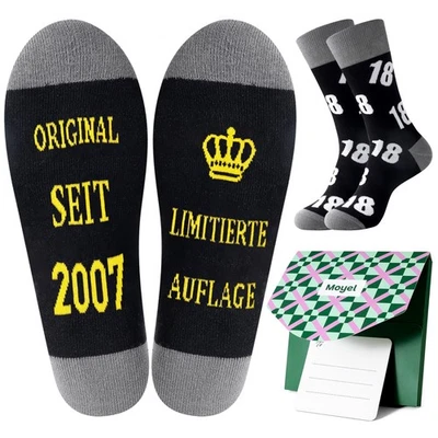 Moyel 18. Geburtstag Junge Geschenk Lustig Socken Herren 43-46 Geschenke zum ...