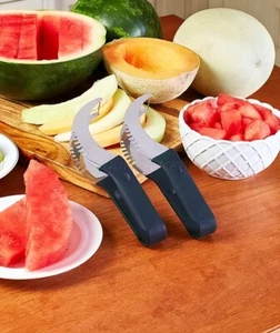 2er Set Wassermelone Cantaloupe Obst Schneider, Entkerner und Servier Utensil Werkzeug - Bild 1 von 5