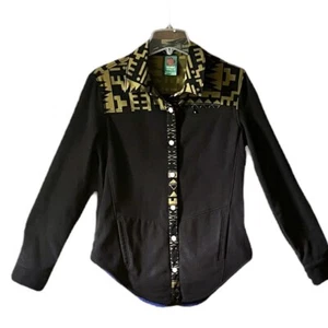 Without Walls soft fleece Aztec Print shirt jacket womens size small SP - Picture 1 of 4