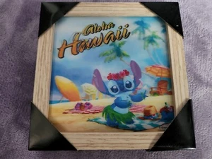 Disney LILO AND STITCH Aloha Hawaii 3d hologram WALL ART framed 6x6 New! - Picture 1 of 5