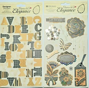 Papermania Sparkling Elegance Designer Alphabet A to Z Stickers Card Making  - Bild 1 von 3