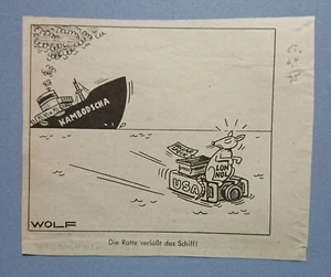 Old Display Tageblatt Coburg 04.04.75 Political Satire Politics Economy Wolf - Picture 1 of 2