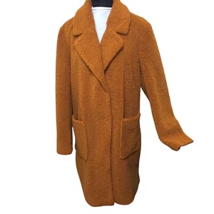 French Connection Teddy Bear Coat Vegan Faux Shearling Cognac Women’s Size XL - Picture 1 of 8