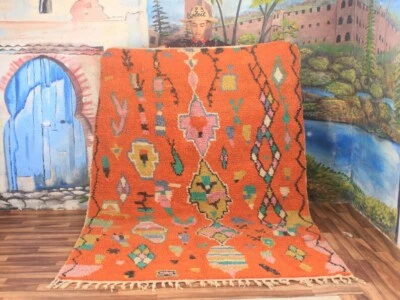 Moroccan Orange rug, Beni ourain Orange rug, wool berber rug, Custom rug - Image 1 of 4