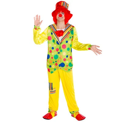 DRESSFORFUN Herrenkostüm Clown Clownkostüm Harlekin Fasching Karneval Herren Kostüm mit Nase