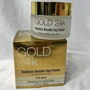 Gold 24K Radiance Booster Tagescreme für normale bis trockene Haut, 1,7 flüssige Unzen Neu im Karton - Bild 1 von 3