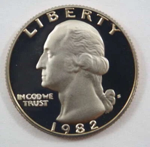 1982 S Washington Clad Quarter Proof GEM US Coin Proof (PF) - SKU 40USQCL - Picture 1 of 2