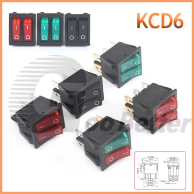 Rectangular Rocker Switch - Car Dash Boat -2 Switch On Off - 4 6 Pins 2 Position - Image 1 of 4