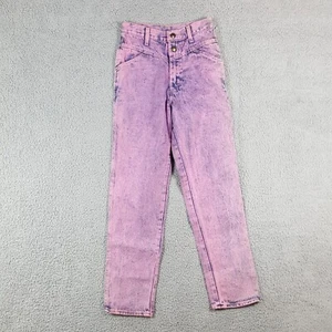 Vintage Purple Acid Tash Relaxed Tapered Girls Size 14 Denim Jeans Pants Boho - Picture 1 of 8