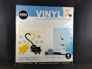 2008 Hip in a Hurry "I Love Mew" CATS Removable Press Apply Vinyl & Applicator - Picture 1 of 6