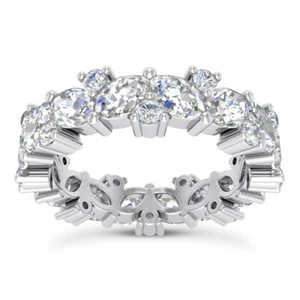 4.24 ct Ladies Round and Marquise Cut Diamond Eternity Wedding Band Ring - Bild 1 von 6