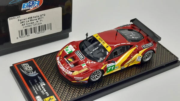 BBR Models 1:43 BBRC65 Ferrari 458 Italia GT2 24H Le Mans 2011 AF Corse #71 NEW - Immagine 1 di 1
