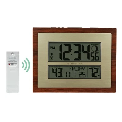 513-23137 La Crosse Technology Atomic Digital Wall Clock with Moon Phase TX141V3 - Image 1 of 4