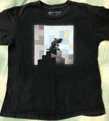 CAMISA RARA JINX X MINECRAFT HOWLING WOLF MOON NIÑOS JÓVENES M VIDEOJUEGO CONSTRUIR LEGO Foto 1 de 4