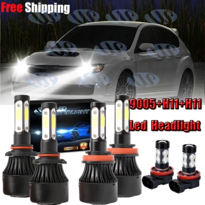 Kit combo de faróis de LED 6000K para Subaru WRX 2015-17 4 lados + luz de neblina 6x lâmpadas - Imagem 1 de 4