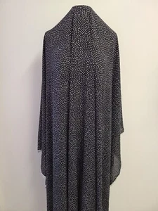 Wool Dobby Chiffon Print fabric, Black Ivory combo for Women clothing! EB6 - Picture 1 of 3