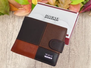 Mens Wallet Leather Designer Coin Card Men Genuine Soft Cash Real Leather - Picture 1 of 12