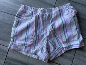 Girls Striped Pastel Linen Light Weight Shorts Size 14/16 K31  - Picture 1 of 6