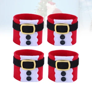 4 Stück Serviettenring rot Weihnachten Serviettenringe Weihnachtsmann Serviettenschnalle - Bild 1 von 11