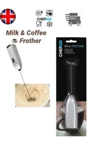 Coffee & Milk Frother Stainless Steel Whisk Egg Cappuccino Hot Chocolate Froth  - Picture 1 of 5