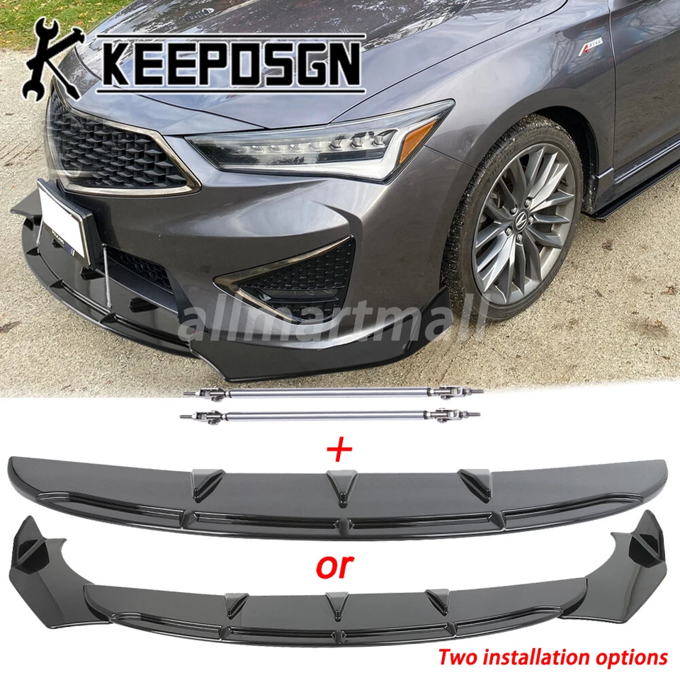 Kit de carrocería de alerón divisor labial parachoques delantero accesorios varillas brillantes para Acura ILX Foto 1 de 4