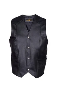 MOTORCYCLE MOTORBIKE LEATHER WAIST COAT BIKER VEST , CLOTHING HUNTING VEST - Picture 1 of 2
