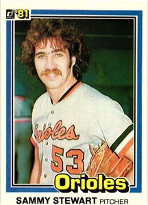 1981 Donruss Set Break #474 Sammy Stewart Near Mint- Free shipping