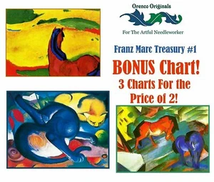 Franz Marc Deluxe Treasury#1-Tres gráficos de patrones de punto de cruz contados - Imagen 1 de 5