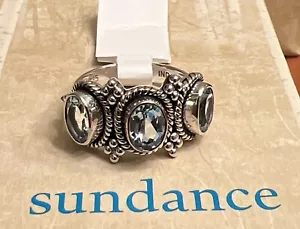 NWT Sundance Catalog Silver Blue “Topaz Tiara Ring” Size 6 $235 - Picture 1 of 5