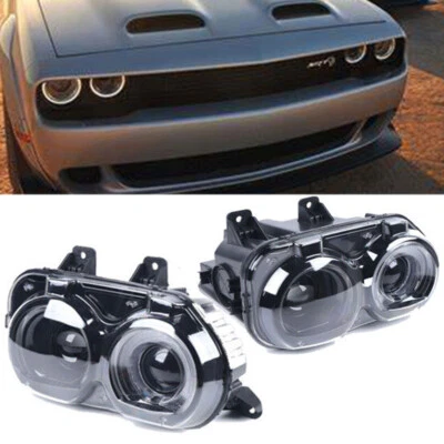 For 2015-2019 Dodge Challenger Halogen Headlights Headlamps Pair Left+Right Side Foto 1 de 4