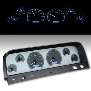 Dakota Digital 64-66 Chevy Pickup Truck Analog Gauges Silver Blue VHX-64C-PU-S-B - Picture 1 of 9