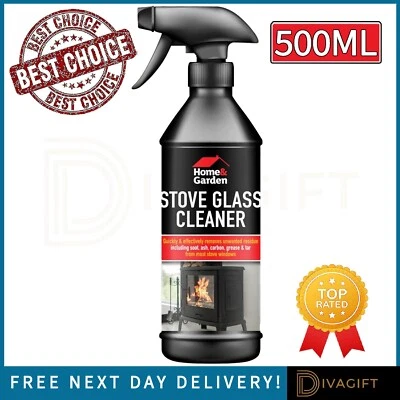 STOVE GLASS CLEANER SPRAY REMOVER STOVE GLASS SOOT GREASE TAR CLEANER NEW 500ML  - Image 1 of 4