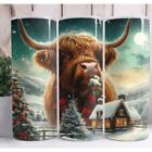 Christmas Snowy Highland Cow 20Oz Skinny Tumbler Custom Insulated Drinkware