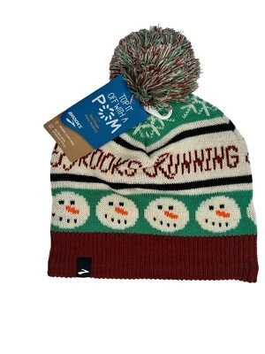 NUEVO Gorro Brooks Run Merry Pom Unisex Ropa para Correr Navidad Nuevo con Etiquetas Muñeco de Nieve G Foto 1 de 4