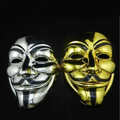 2x V for Vendetta Halloween Fancy Cosplay Party Create Guy Anonymous Mask JU - Image 1 of 4