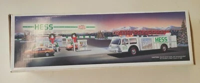 1989 Hess Toy Fire Truck White with Red Ladder Foto 1 de 4
