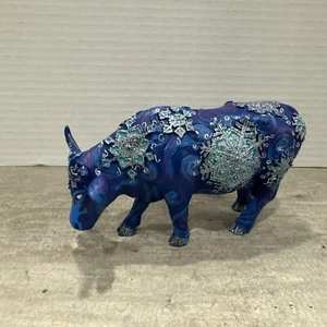 Rare & Retired Resin Cow Parade #7752 Blue Snowflake 2007 Wisconsin Winner - Bild 1 von 7