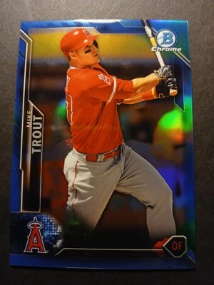  MIKE TROUT 2016 Bowman Chrome True Blue Refractor 130/150   - Image 1 of 4