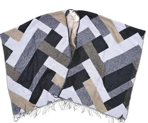 Collection Eighteen Gray One Size Faux Leather Trim Shawl/wrap - Picture 1 of 2