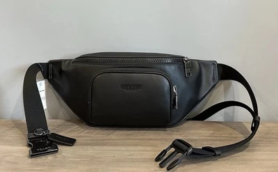 COACH CT754 Racer Belt Bag In Smooth Leather Gunmetal/Black - Image 1 of 4