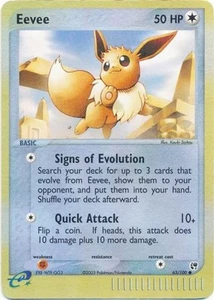 Moderately Played Eevee - 63/100 - Common - Reverse Holo Pokemon Sandstorm - Picture 1 of 1