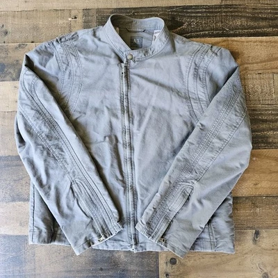 Armani Exchange Men’s Gray Motorcycle Racing Zipper Jacket Coat - Image 1 of 4