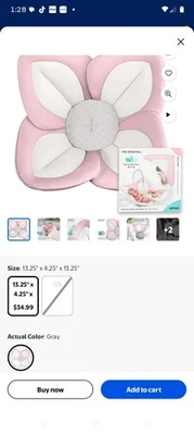 Baño de bebé floreciente loto rosa blanco gris flor niña alfombra bebé (caja de daños) LEER Foto 1 de 3