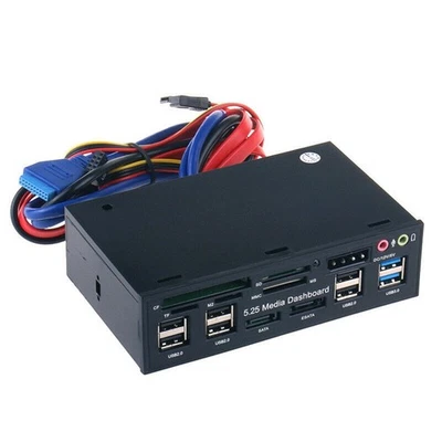 5.25'' PC Front Panel Dashboard Media USB 3.0 Hub Audio Panel Dashboard f - Bild 1 von 4
