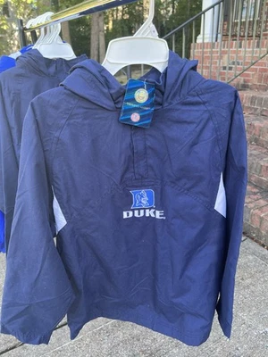 Duke Blue Devils Hooded Windbreaker /Rain Jacket Youth 6/7 Blue New! - Image 1 of 4