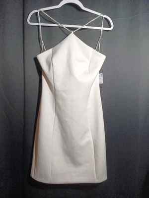 Mini Vestido Guess Blanco Cristal Halter Para Mujer’s 6 – Nuevo con Etiquetas, Fiesta Nupcial o Boda Foto 1 de 4